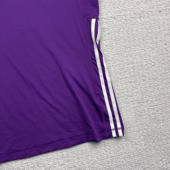 Adidas Tank Top Womens M Purple Striped Climalite Racer Back Running Logo - Picture 4 of 10